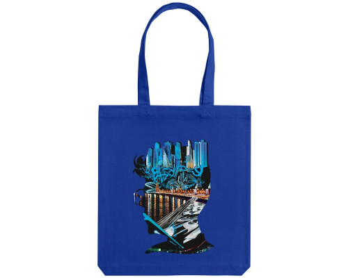 Холщовая сумка Moscow Boy, ярко-синяя