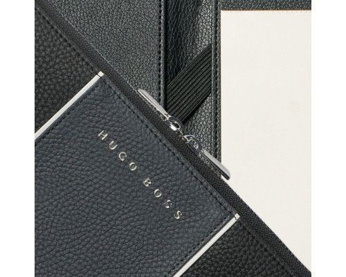 Папка Gear с блокнотом А4, черная с синим