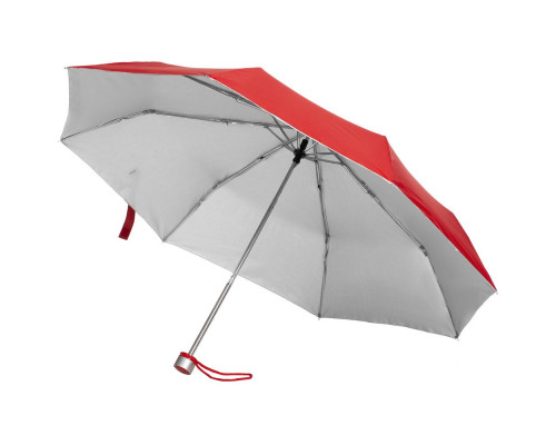 Зонт складной «Вся такая сухая», красный с серебристым