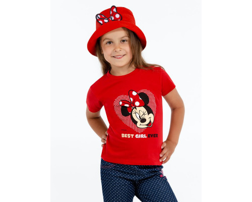 Панама детская «Бант Минни Маус», красная
