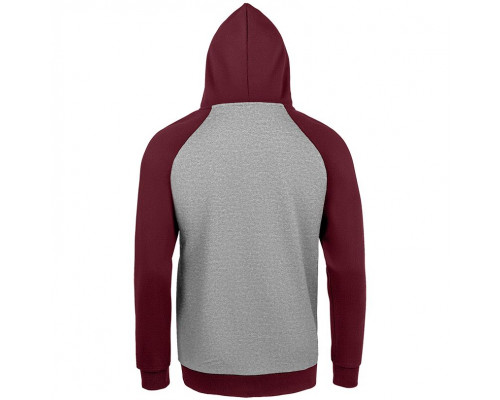 Толстовка унисекс Seattle, серый меланж с бордовым