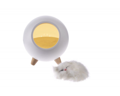 Беспроводная лампа-колонка Right Meow, белая