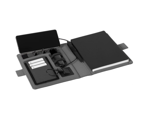 Органайзер Midstream с блокнотом и аккумулятором, черный