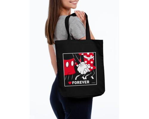 Холщовая сумка «Микки и Минни. Love Forever», черная