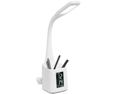 Настольная лампа с подставкой для ручек Bendy, белая