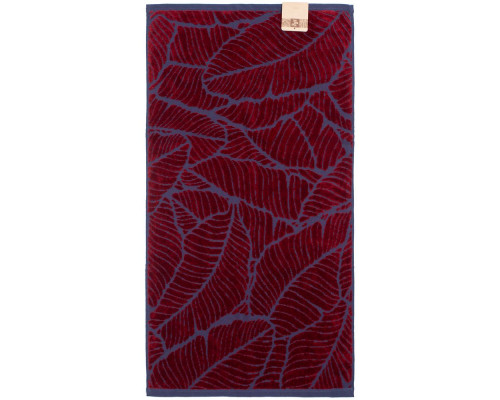 Полотенце In Leaf, малое, синее с бордовым