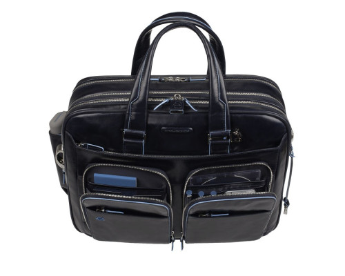 Сумка мужская для ноутбука Piquadro Blue Square, черная