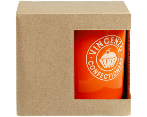 Коробка для кружки с окошком, крафт