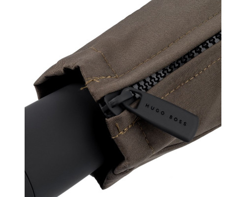 Зонт складной Gear, темно-зеленый (хаки) с черным