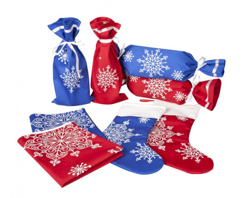 Декоративная салфетка «Снежинки», синяя