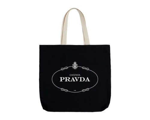 Холщовая сумка с внутренним карманом Pravda, черная