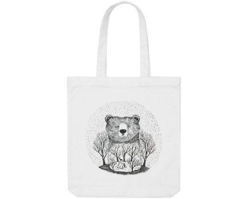 Холщовая сумка Bear, молочно-белая