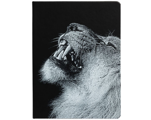 Блокнот Like a Lion, в линейку, черный
