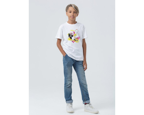 Футболка детская «Обними кота», белая