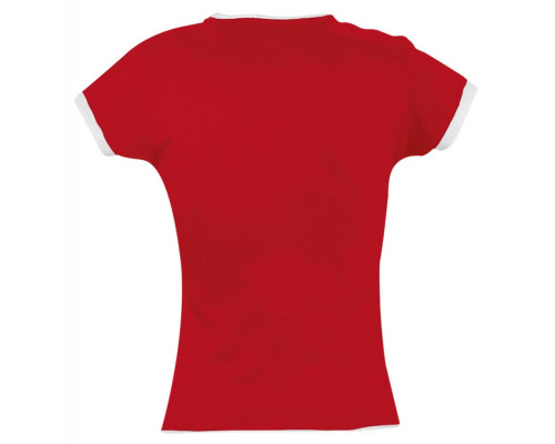 Футболка женская Moorea 170, красная с белой отделкой