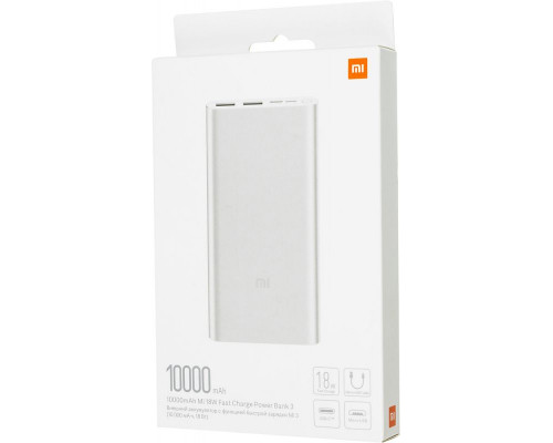 Внешний аккумулятор Mi Power Bank 3, 10000 мАч, серебристый