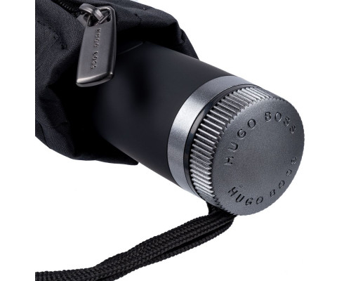 Зонт складной Gear, черный с темно-серым