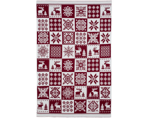 Плед Norse, бордовый с белым