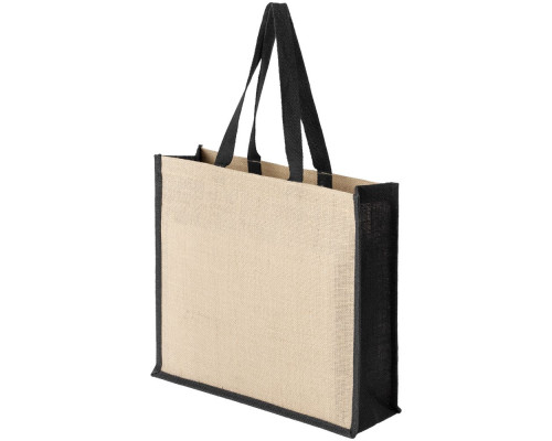 Холщовая сумка для покупок Bagari с черной отделкой