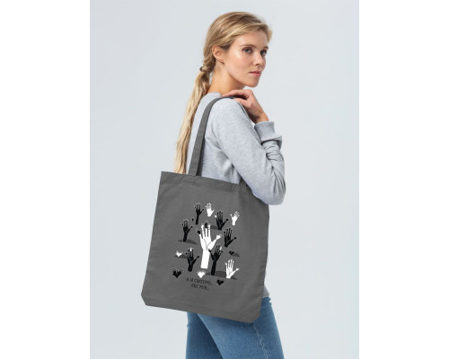 Холщовая сумка «Лес рук», серая
