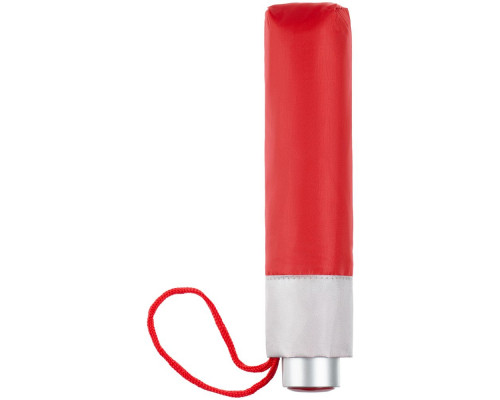 Зонт складной «Вся такая сухая», красный с серебристым