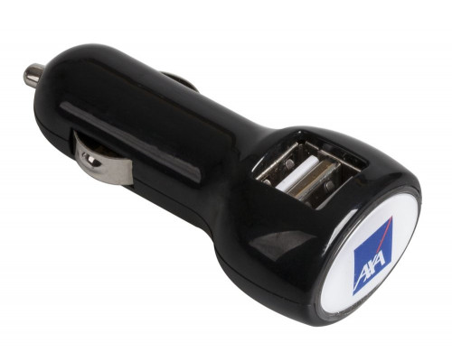 Автомобильное зарядное устройство с подсветкой Logocharger, черное