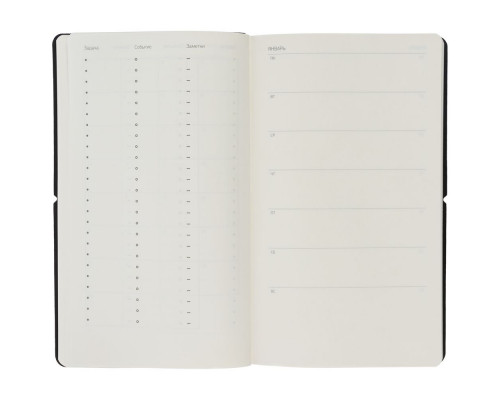 Ежедневник Nubuk, недатированный, черный