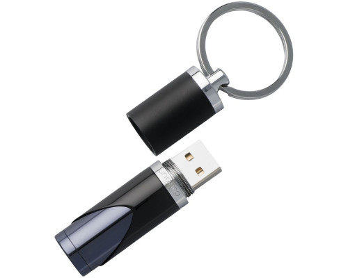 Набор Lapo: папка с блокнотом А4, роллер и флешка 16 Гб, черный