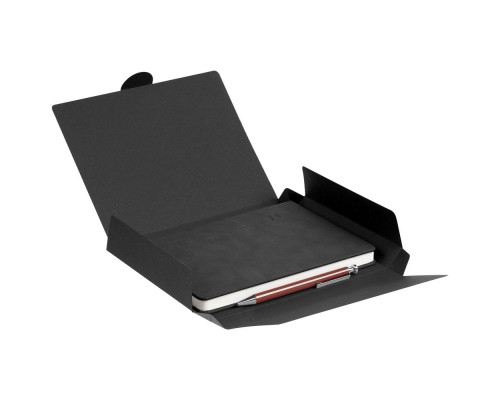 Набор Magnet с ежедневником, черный с коричневым