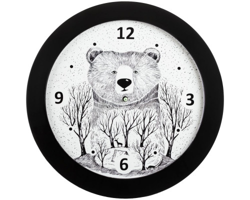 Часы настенные Bear, черные