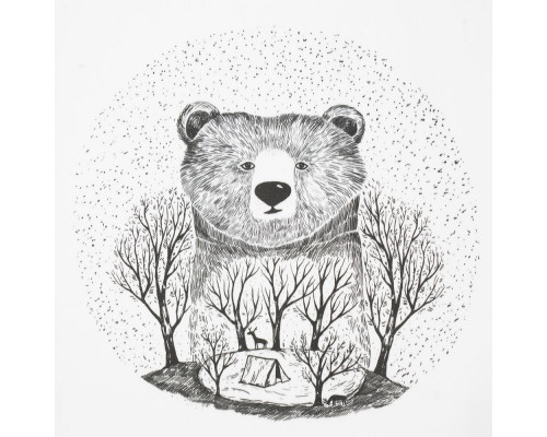 Холщовая сумка Bear, молочно-белая