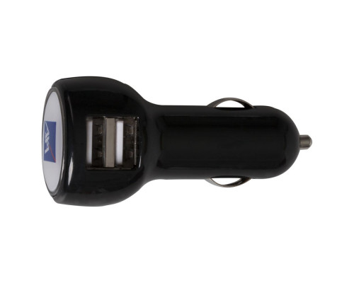 Автомобильное зарядное устройство с подсветкой Logocharger, черное
