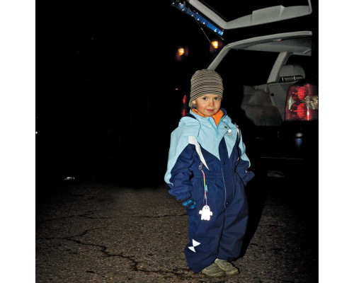 Пешеходный светоотражатель «Снежинка», синий