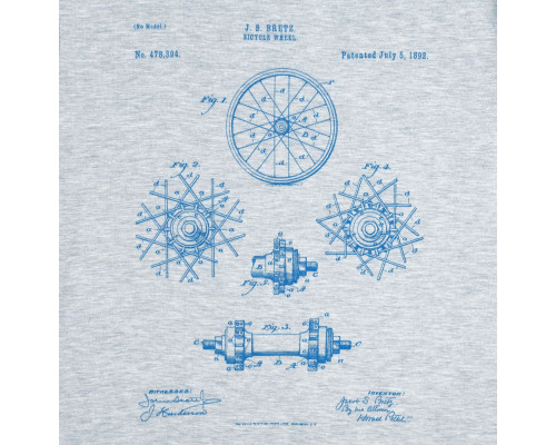 Футболка приталенная Old Patents. Wheel, голубой меланж