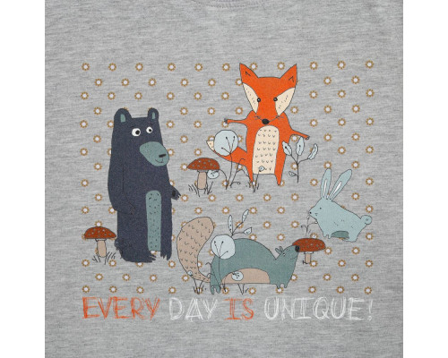 Свитшот детский Every Day is Unique, серый меланж