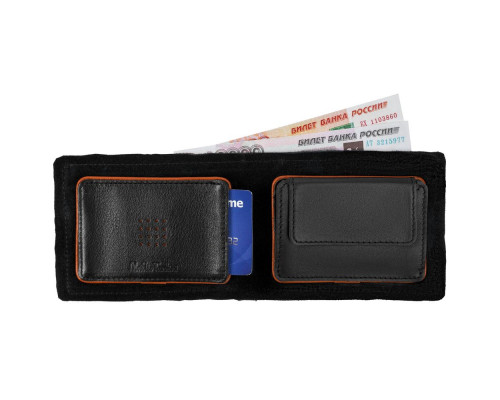 Кошелек Partinico, черный с оранжевым