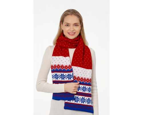 Шарф Happy View, красный с синим