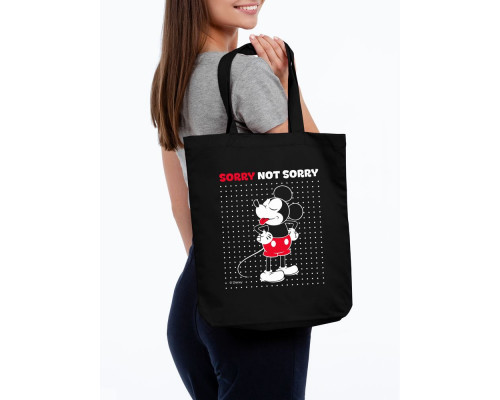 Холщовая сумка «Микки Маус. Sorry», черная