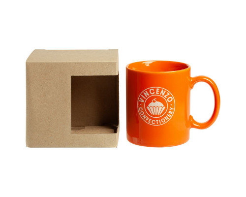 Коробка для кружки с окошком, крафт