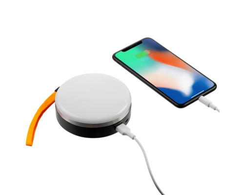 Фонарь с функцией аккумулятора Obero, белый с черным