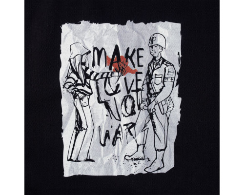 Холщовая сумка Make Love, ver.2, черная с красными ручками