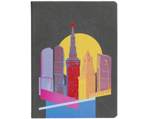 Блокнот Moscow State of Mind, в линейку, серый