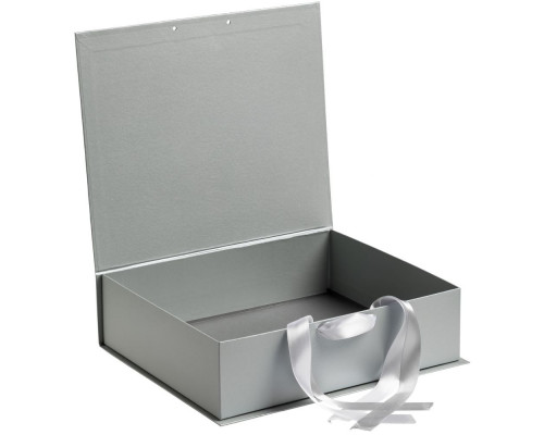 Коробка на лентах Tie Up, серебристая