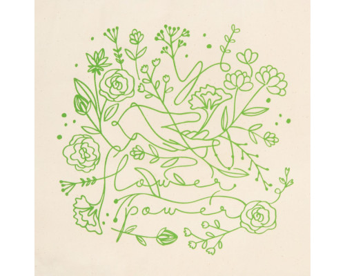 Холщовая сумка Flower Power, ярко-зеленая