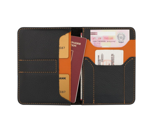 Автобумажник Hakuna Matata, черный с оранжевым