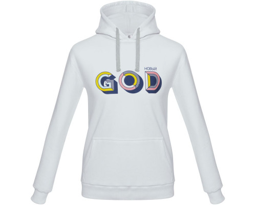 Толстовка с капюшоном «Новый GOD», белая