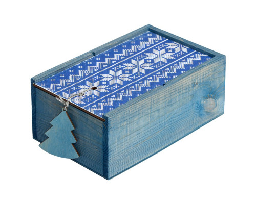Коробка деревянная «Скандик», малая, синяя