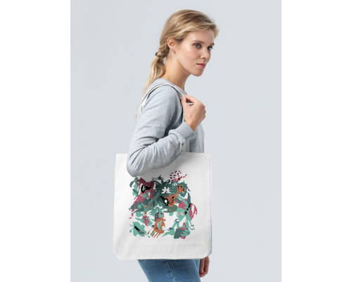Холщовая сумка Floral, молочно-белая