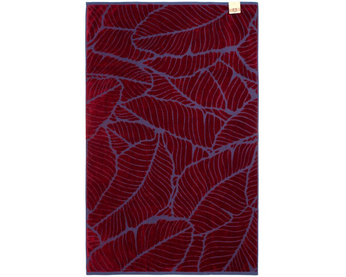 Полотенце In Leaf, большое, синее с бордовым