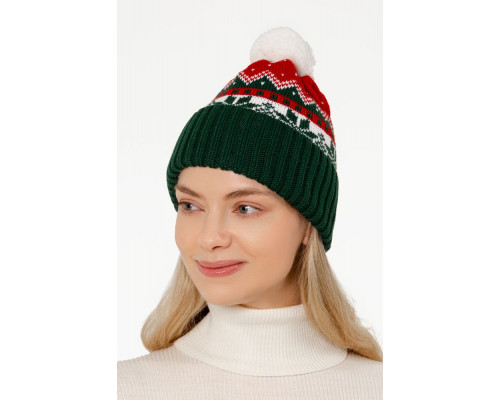 Шапка Happy View, красная с зеленым